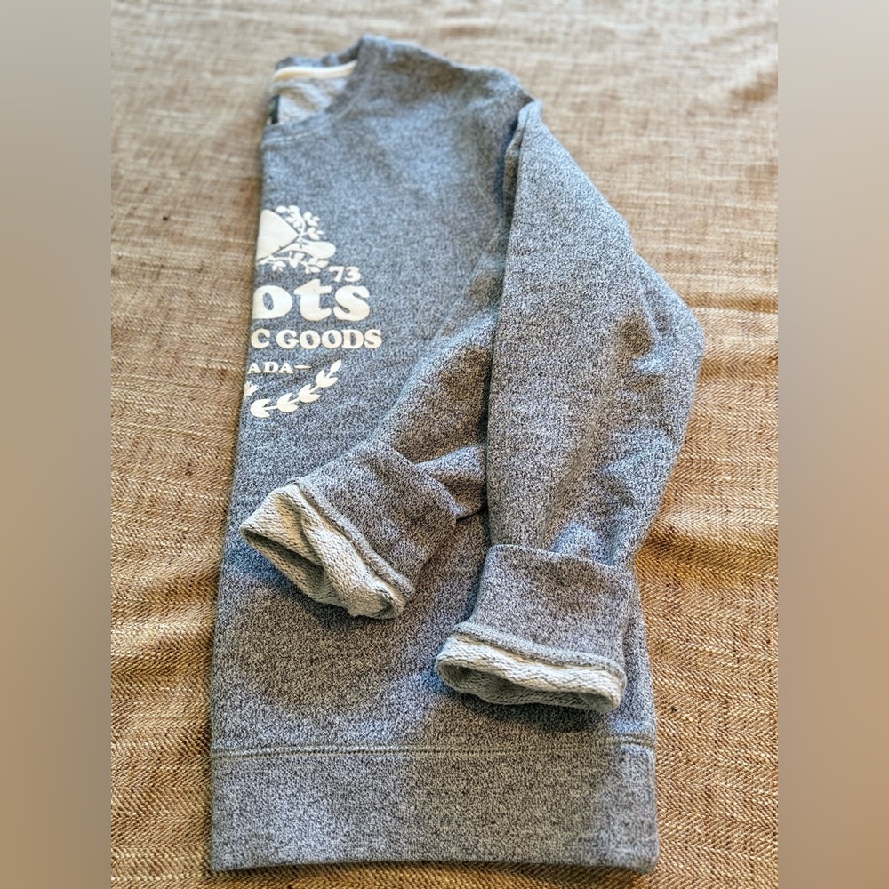 Roots Heathered Gray Sweatshirt with White Logo